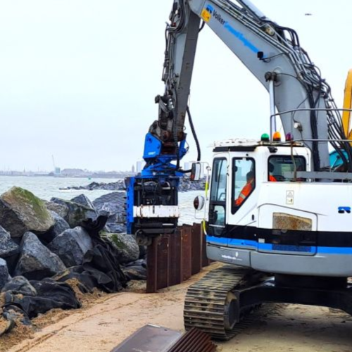 Piling rig on site at Southsea.