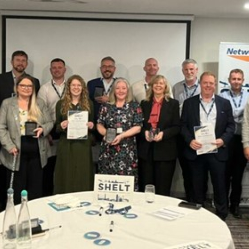 A group of people at an industry awards night