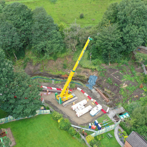 38t excavator and Movax at the Rochdale and Littleborough FRMS