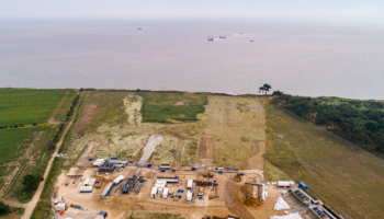 Aerial of EA1 drilling