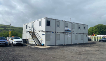 Two storey accommodation units with outside staircase