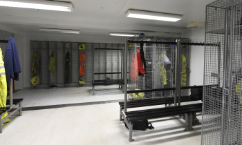 Changing room facilities on a construction site
