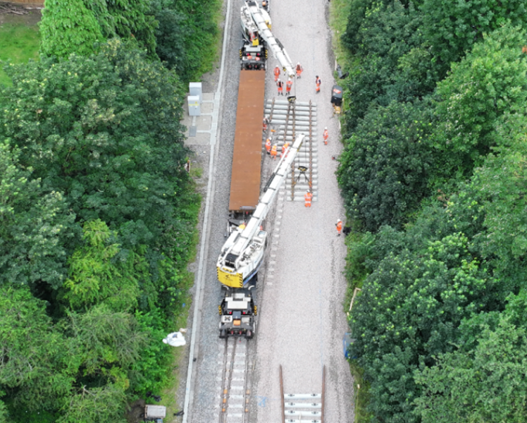 Low Carbon Track Renewal Cross Gates using wo kirow cranes