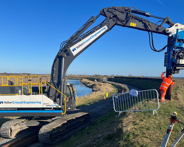 Piling rig on site at Shoeburyness.