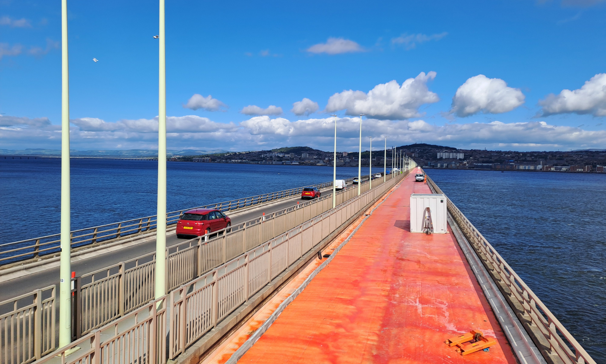 Tay Road Bridge during resurfacing works